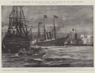 A primeira preliminar à revisão naval, o começo da viagem marítima do rei